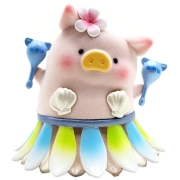 图片 2021  罐頭豬．LuLu  陽光派對 草裙舞(藍)